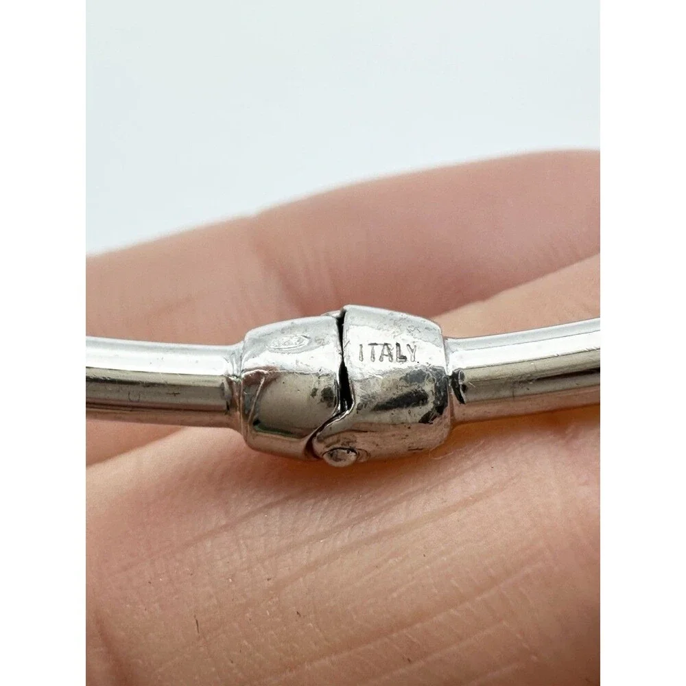 925 Italy Sterling Silver Bangle Bracelet 7.25”